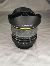 Samyang 8mm attacco Canon