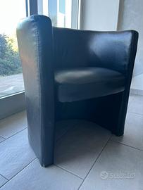 2 POLTRONE PELLE NERA