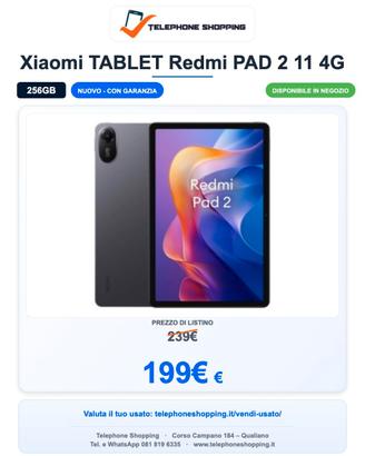 Xiaomi TABLET Redmi PAD 2 11 8/256GB 4G Nuovo