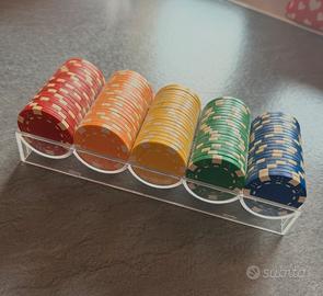 Set 100 Fiches Poker Modello Dice + Vassoio