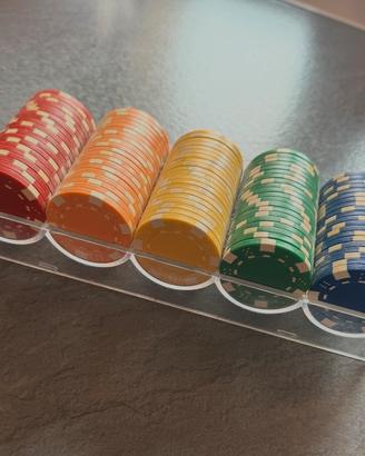 Set 100 Fiches Poker Modello Dice + Vassoio