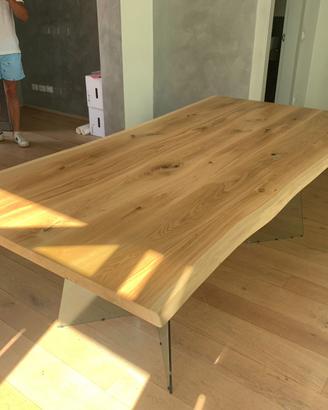 Piano tavolo design in rovere massiccio