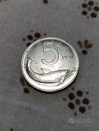  moneta 5 lire 1956  repubblica italiana 