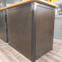 banco in ferro stile industriale con piano legno 