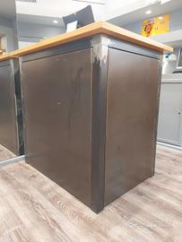 banco in ferro stile industriale con piano legno 