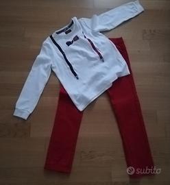 Completo maglietta e pantalone rosso Sarabanda