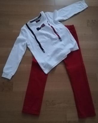 Completo maglietta e pantalone rosso Sarabanda