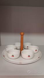 Piatto e sei ciotole Richard Ginori ciliegie