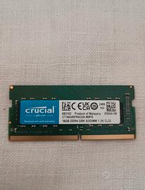 RAM CRUCIAL 16GB DDR4  3200 MHZ SODIMM NUOVA