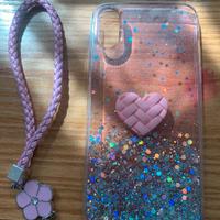 COVER IPHONE XR CON BRILLANTINI E CUORE NUOVA