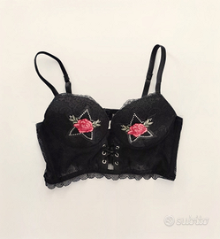 Corpetto Intimissimi in pizzo nero con dettagli fl
