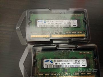Due MEMORIE RAM SAMSUNG da 2GB DDR3  10600S  09-11
