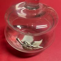 Porta caramelle in vetro e argento