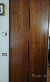 armadio due ante vero legno noce