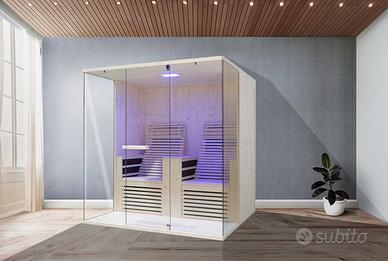 Sauna infrarossi con radiatori carbonio  2 sedute