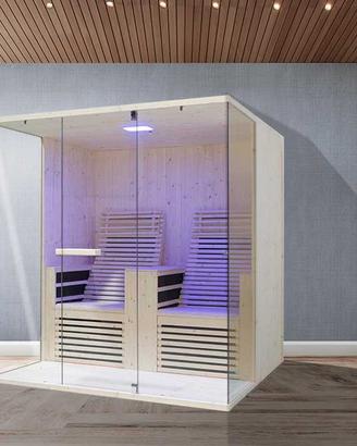 Sauna infrarossi con radiatori carbonio  2 sedute