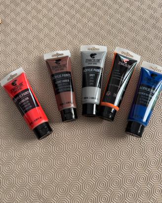 5 tubi acrilico da 120 ml nuovi