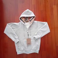 Felpa Burberry Uomo Grigia Zip Modello senza logo