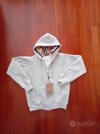 Felpa Burberry Uomo Grigia Zip Modello senza logo