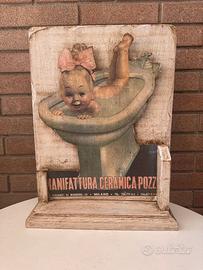 INSEGNA ESPOSITORE- Manifattura Ceramica Pozzi-