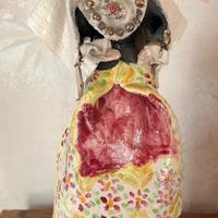 Ceramica primi ‘900 firmata-Donna in costume sardo