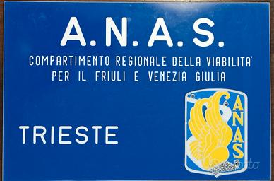 ANAS Trieste insegna tabella vintage 