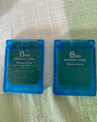 2 Memory Card Blu per Playstation 2
