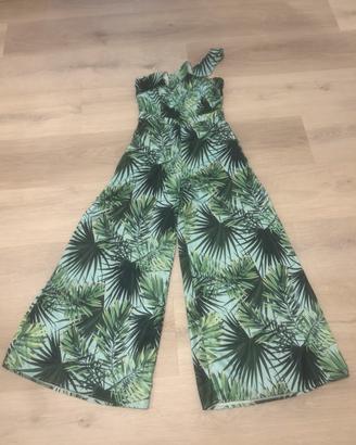 Tuta donna elegante, fantasia verde