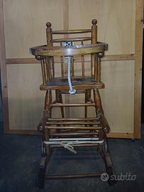 Seggiolone in Legno Massello Antico