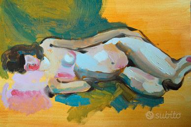 dipinto ad olio su carta telata 24x32