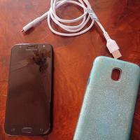 Telefono galaxy J3 con carica batteria e cover