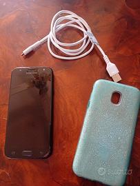 Telefono galaxy J3 con carica batteria e cover
