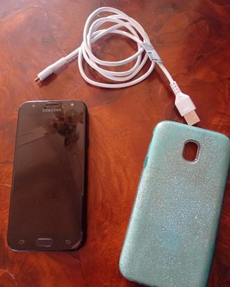 Telefono galaxy J3 con carica batteria e cover