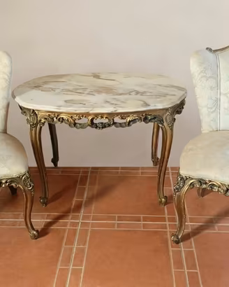 Salottino Barocco 2 Poltroncine+tavolino+specchio