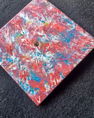 Orologio d'Arte Nino Gentile 15x15 - Caos Rosso