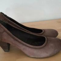 Scarpe ballerina con tacco medio bata color cuio t