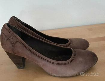 Scarpe ballerina con tacco medio bata color cuio t