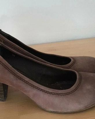 Scarpe ballerina con tacco medio bata color cuio t