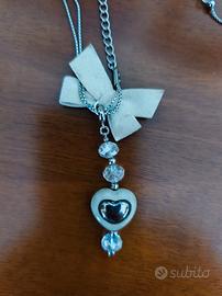 collana Thun cuore bianco e fiocco