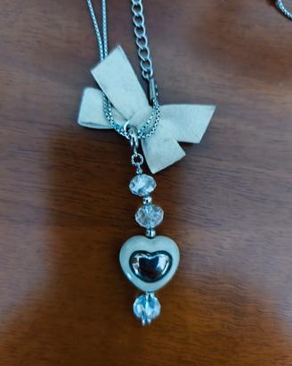 collana Thun cuore bianco e fiocco