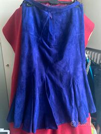 Gonna in pelle scamosciata  midi