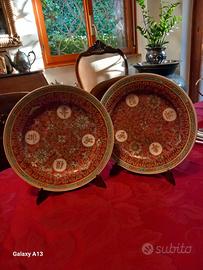 Coppia piatti vintage porcellana cinese Jingdezhen