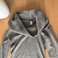 Abito maglione vestito pullover collo ampio Grigio