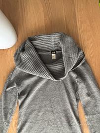 Abito maglione vestito pullover collo ampio Grigio