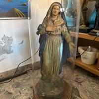 Antica Statua religiosa madonna con il serpente