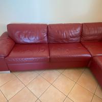 Divano ad angolo in pelle