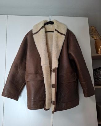 Giacca vintage in vero shearling (montone rovescia
