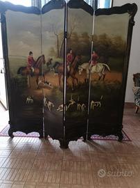 separè in legno dipinto a mano