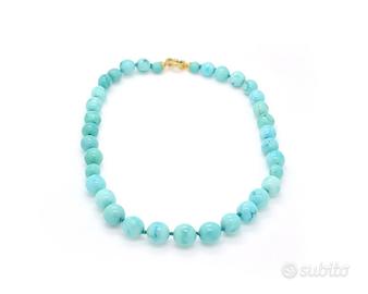 Collana di turchese con chiusura in oro 18Kt