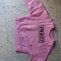 Felpa rosa "Pinko Up" con logo frontale nero